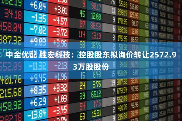 中金优配 胜宏科技：控股股东拟询价转让2572.93万股股份