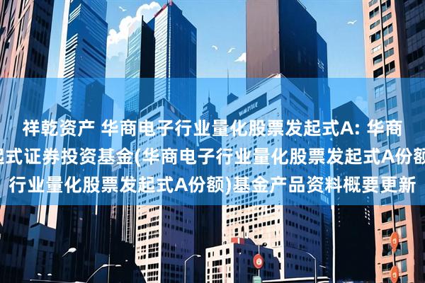 祥乾资产 华商电子行业量化股票发起式A: 华商电子行业量化股票型发起式证券投资基金(华商电子行业量化股票发起式A份额)基金产品资料概要更新